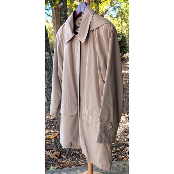 London Fog Women's S Petite Khaki Tan Hooded Trench Coat Removable Liner & Hood - Picture 4 of 12